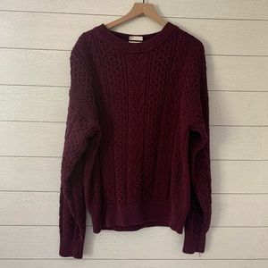 Field Gear Purple Cotton Cable knit Sweater
